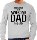 Bellatio Decorations Shoppartners Bv This is what an awesome dad looks like cadeau sweater grijs - heren - Vaderdag / cadeau trui M