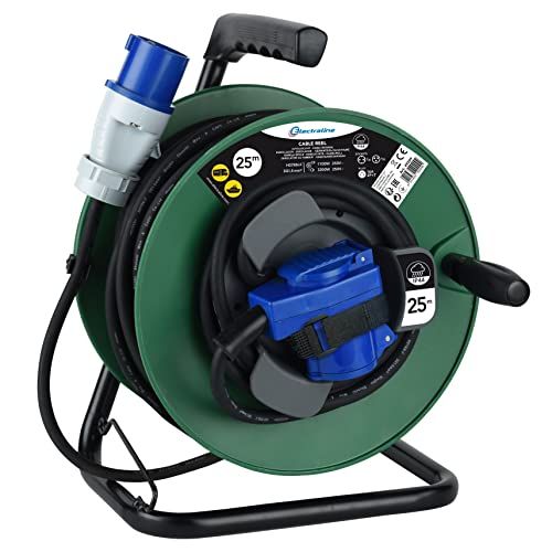 Electraline 49209 Kabelhaspel Industriel H07 RN-F 3G1,5 25 m - IP44 - 2 stopcontacten