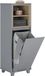 StarTech Wasmachinekast - Smalle badkamerkast - Uittrekbare waszak - 2 compartimenten - 35x105x30 cm - Donkergrijs