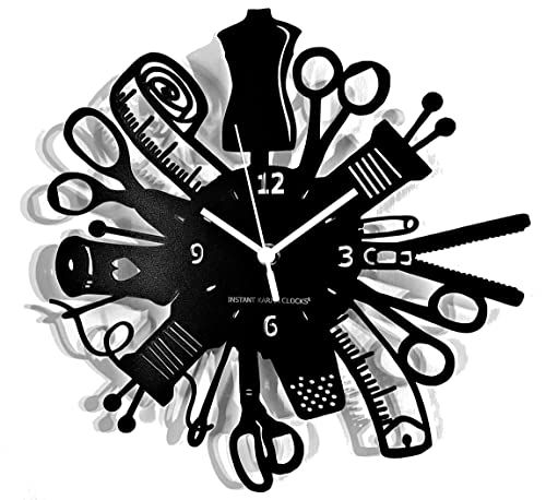 Instant Karma Clocks Wandklok naaimachine naaien borduurwerk kleermakerij dames cadeau-idee - 8050030251912