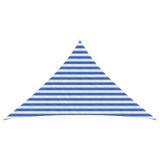 VidaXL Zonneschaduwzeil driehoekig 2,5 x 2,5 x 3,5 m hdpe blauw en wit