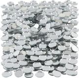 Merkloos 1000x Spiegel mozaiek steentjes - rond - 10 mm - glas - knutselen - hobbyen - knutselmaterialen