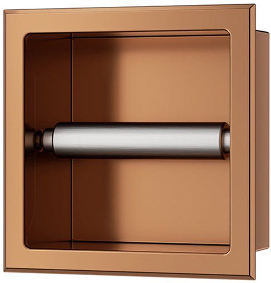 Wiesbaden Xellanz Rocko Toilet Roll Holder - Recessed - Brushed Bronze Copper