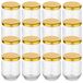 Set de 16 bocaux de conservation 190 ml avec couvercle à vis doré