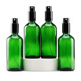 Yizhao Groen Glass Spray Bottle 100ml, met Kleine Fijne Nevelspray, Metalen Dop, Navulbaar voor Essentiële Olie, Reizen, Schoonmaken, Parfum, Aromatherapie, Make-up - 4 Stuks