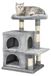 Poteau griffoir pour chat - Sisal - Gris clair - Hauteur 80 cm - Avec 2 cavités