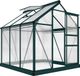 Outsunny Tuinkas van polycarbonaat, 3,65 m², aluminium broeikas voor de tuin, 190 x 192 x 201 cm, uv-bestendig, met versterkte fundering, dakgoot, dakraam en schuifdeur, donkergroen