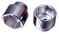 KS Tools Steeksleutelinzet 1 inch zeskant 105 mm korte uitvoering chroom vanadium zijdemat
