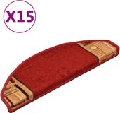 vidaXL - Trapmatten - zelfklevend - 15 stuks - rood - 65x21x4 cm