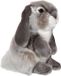 Peluche Lapin Bélier, 18 cm, Gris, Doux en tissu, Peluche