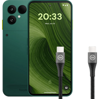 Fairphone 6 256GB Groen 5G + BlueBuilt Usb C naar Usb C Kabel 1,5m Nylon Zwart