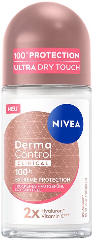 NIVEA Derma Control Clinical Ultra Dry Touch Vrouwen Rollerdeodorant 50 ml