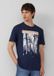 s.Oliver - Heren - Katoenen T-shirt met print op de voorkant en slubstructuur