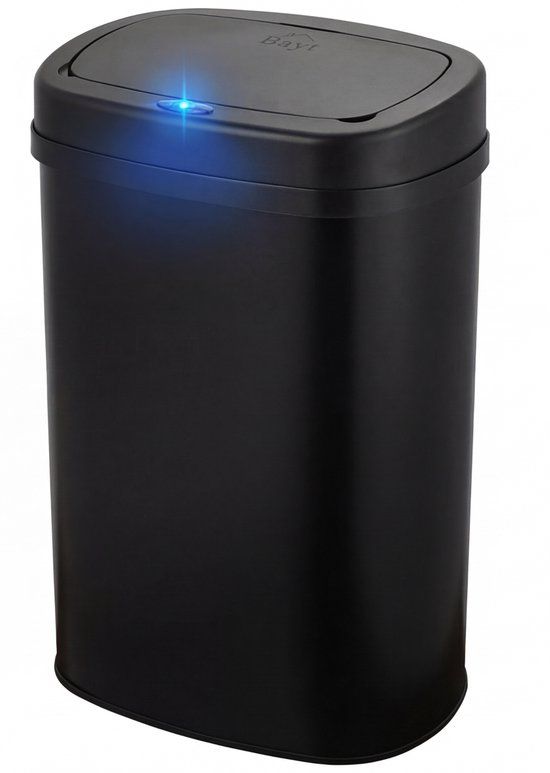 Bayt Prullenbak - 60 Liter Sensor Vuilnisbak - Zwart Metaal