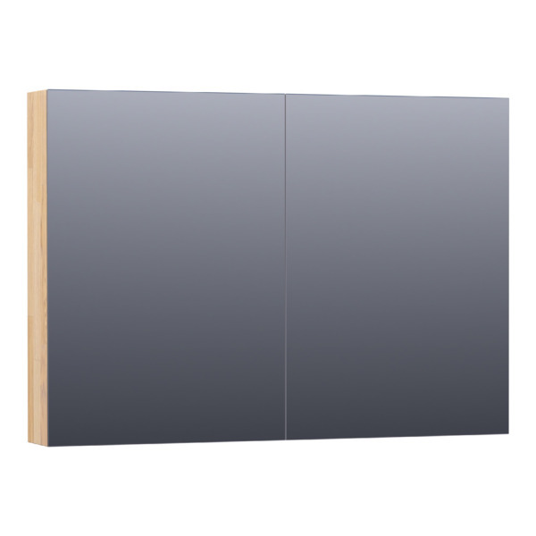 Saniclass Plain Spiegelkast 99x70x15cm Grey Oak SK-PL100GO