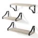 edihome, 3-traps wandplanken, zwevende planken, wandplanken van natuurlijk hout, decoratie, ideaal voor woonkamer, slaapkamer, badkamer (lichtbruin)