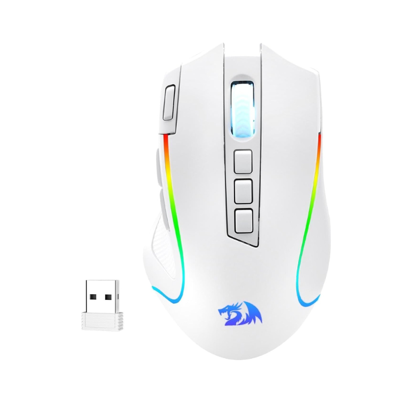 Redragon M612 PRO RGB Gaming Mouse - Wired/Wireless - 8000 DPI - 9 Programmable Buttons