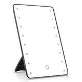 DRW Verstelbare badkamerspiegel met variabele LED-verlichting, acryl, zwart, 26,9 x 4,8 x 23,3 cm