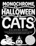 Monochrome Halloween Cats Coloring Book