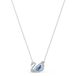 Swarovski Dancing Swan ketting, Zwaan, Blauw, Rodium toplaag