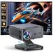 StarTech 2025 T08 Beamer - LED Android 12 Smart-projector - Full HD 1080p - 40.000 lumen, 2000 ANSI - 4K 8K-decodering - Automatische focus en automatische keystone-correctie - 64 GB