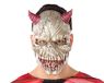 Atosa 62381 Demonio-masker met hoorns en tanden, fuchsia