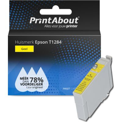 PrintAbout Huismerk Epson T1284 Inktcartridge Geel