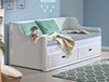 FALONE Lit escamotable 80x200 cm pin blanc