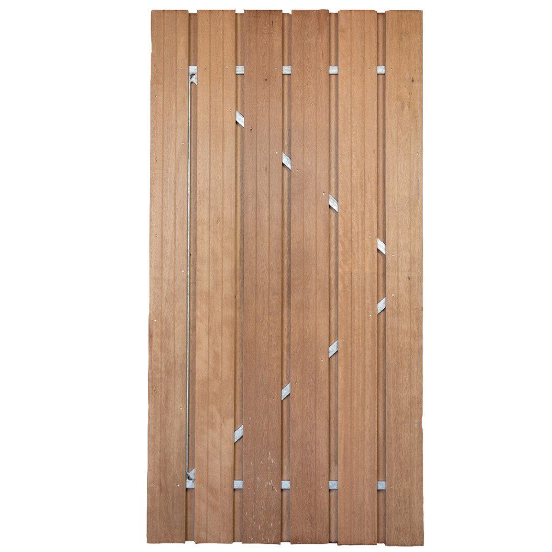 Gardenlux Hardhouten deur met verstelbaar stalen frame 100x180 cm