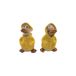 Set Eend Set van 2 decoratieve figuren, tuindecoratie regeneenden, decoratieve eenden, eendenfiguren, tuinfiguur eend, vijverfiguur eend in geel met regenjas en muts als set van 2, grootte van een tuinfiguur