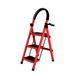 Escabeau pliant 3 marches Acier pliable avec poignée Rouge