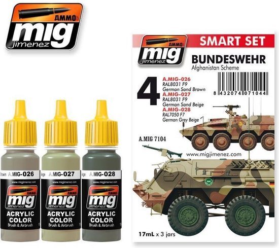 mig MIG-7104 Bundeswehr Afghanistan Scheme Acryl Smart Set, Multi-Colour