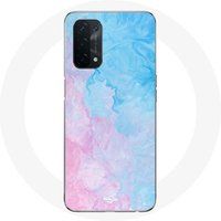 Maniacase Hoesje voor Oppo A74 Blauwe achtergrond roze
