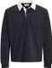 Jack & Jones Polo à manches longues pour homme, uni, Coton, Dark Navy 1, taille XL