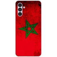 1001 coques Bedrukte siliconen hoes compatibel met Samsung Galaxy A14 5G Galaxy A14 4G Marokkaanse vlag