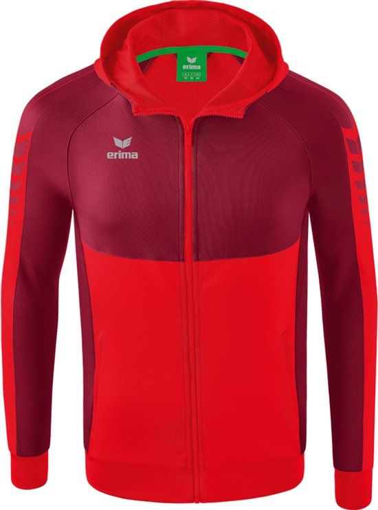 Erima Six Wings Trainingsjack Heren - Rood/Bordeaux - Maat XL