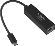 Vision TC-USBCETH/BL Carte réseau Adaptateur Ethernet USB-C vers Gigabit Ethernet Noir