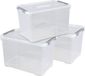 Curver Handy+ Boîte de rangement - 65L - 3 pièces - Transparent avec couvercle