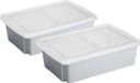 Sunware Opslagboxen Set - 2 Stuks - 30 Liter - Grijs - 59 x 39 x 17 cm