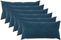 vidaXL Kussensloop 6 stuks HEERLEN Blauw 40 x 70 cm Fluweel