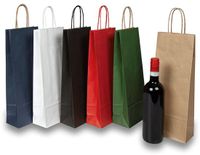 Packadi 25 x Wijntas 14+8x39cm voor 1 Fles Mix 2 rood bruin wit blauw groen zwart