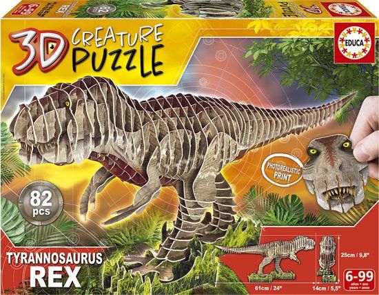 Educa 3D Puzzel T-Rex - 82 Stukjes - 6+ Jaar