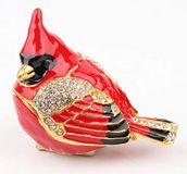 SEVENBEES Kardinaal Vogel Trinket Doos Metalen Geëmailleerde Dieren Beeldjes Verzamelbare Bruiloft Sieraden Ring Houder Organizer - Moederdag Geschenken