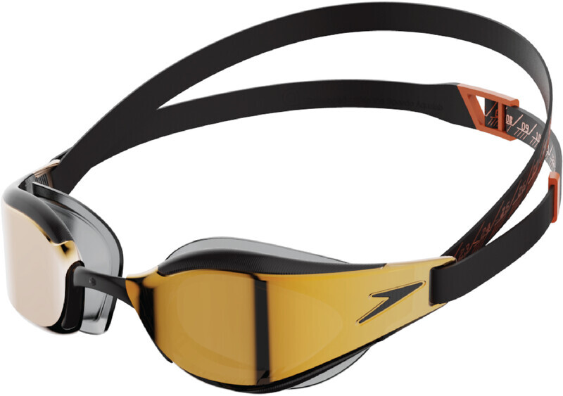 Speedo Fastskin Hyper Elite Mirror Goggles, black/dragon fire/gold