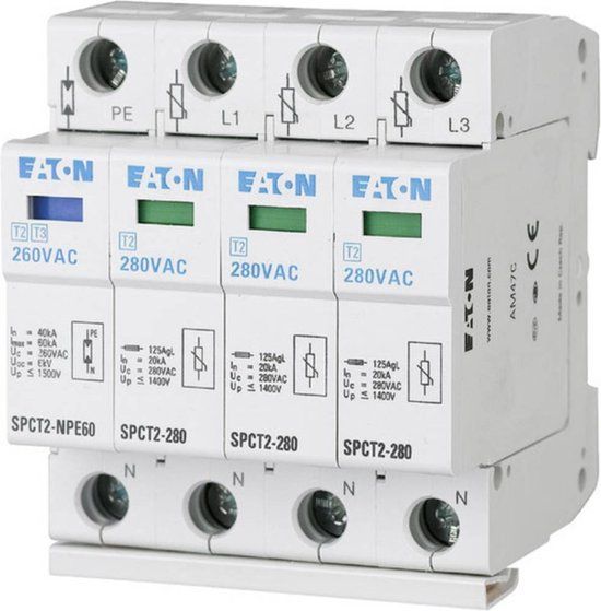 Eaton 167620 SPCT2-280-3+NPE Overspanningsbeveiliging - 20 kA - Verdeelkast