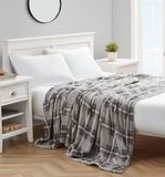 Nautica - King deken, super zacht pluche fleece beddengoed, warm & gezellig woondecoratie (Lewes grijs, koning)