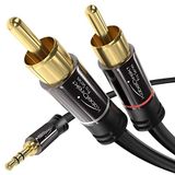 KabelDirekt 7,5 m 2 x RCA 3.5mm Zwart