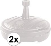 Merkloos Set van 2x Ronde Parasolvoet Wit 43 cm - Kunststof