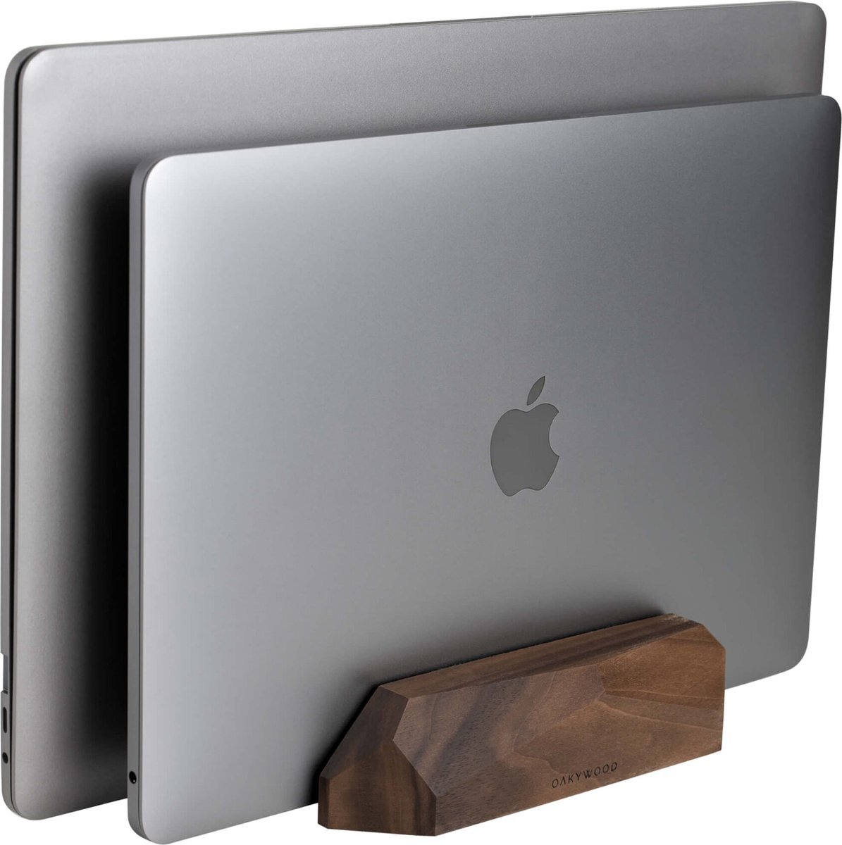 Raico Verticale Laptopstandaard Verstelbare Premium Walnoot Hout Dock Clamshell Stand Macbook Houder voor Bureau - Walnoot Hout | Dubbele Slot