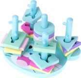 Hape oursons en bois tour d'enfilage, bleu, KX6899